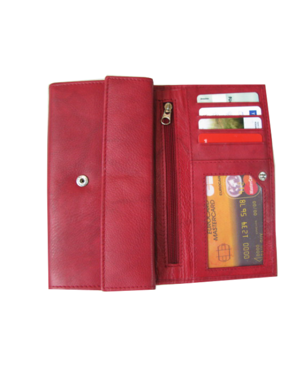 Peňaženka kožená dámska červená VK7