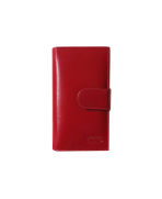 Peňaženka kožená dámska červená s cvokom P 602