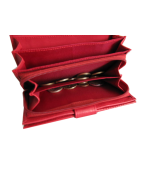 Peňaženka kožená dámska červená VK36