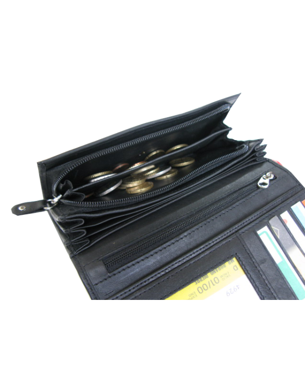 Peňaženka kožená dámska čierna VK71 linea