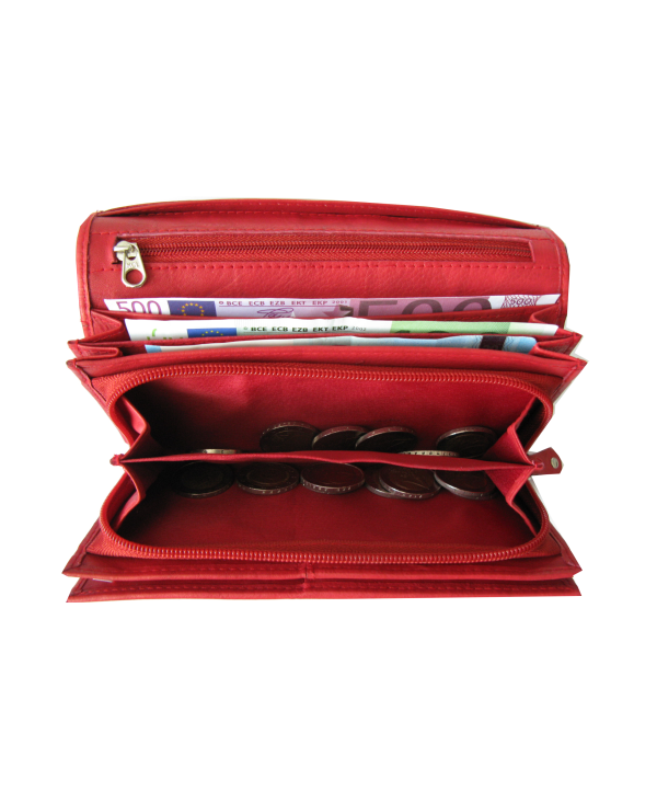 Peňaženka kožená dámska červená VK10 linea