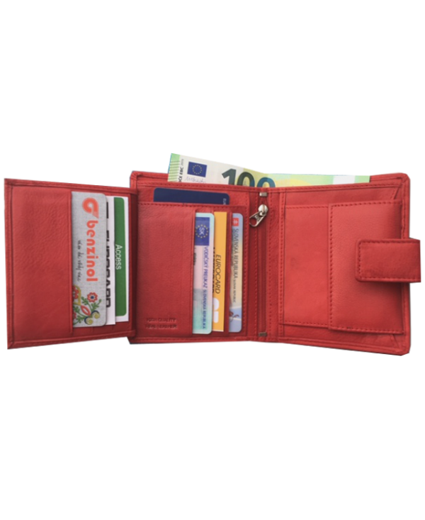 Peňaženka kožená červená VK34 L