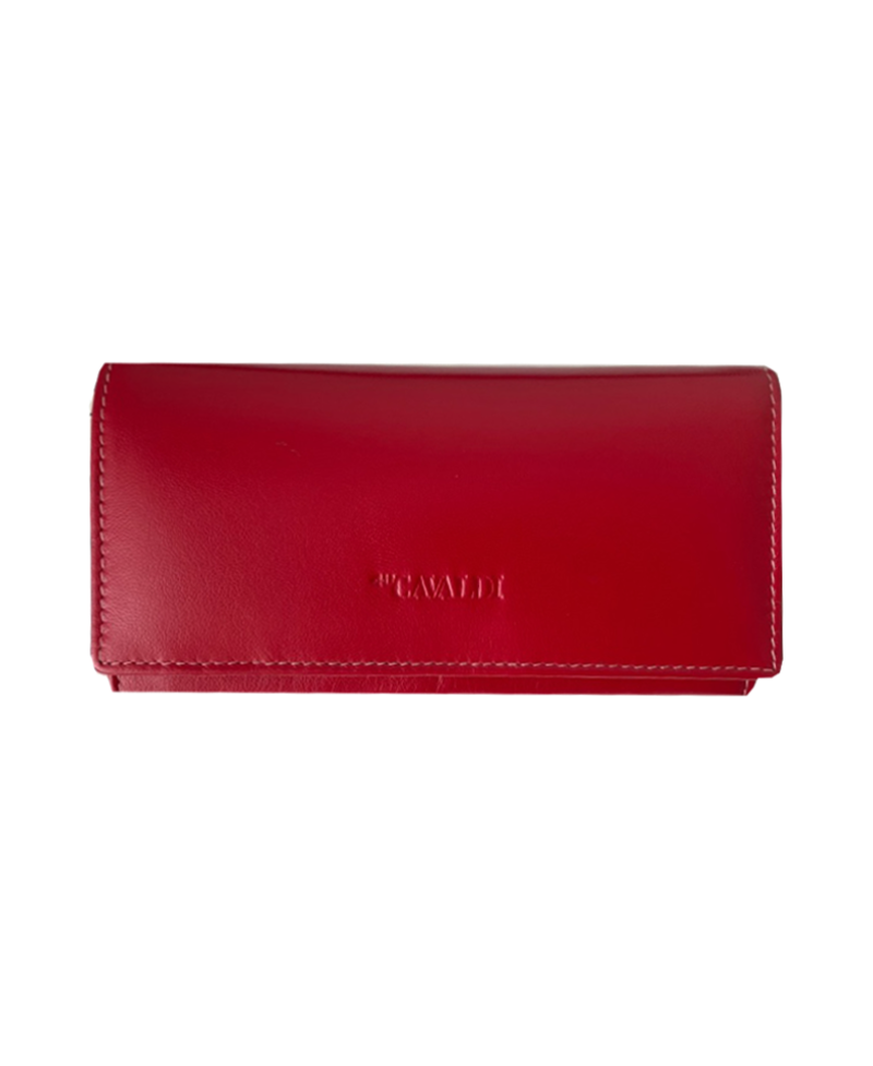 Peňaženka kožená dámska  červená Cavaldi 7024