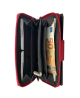 Peňaženka kožená dámska  čierno-červená Cavaldi 7020