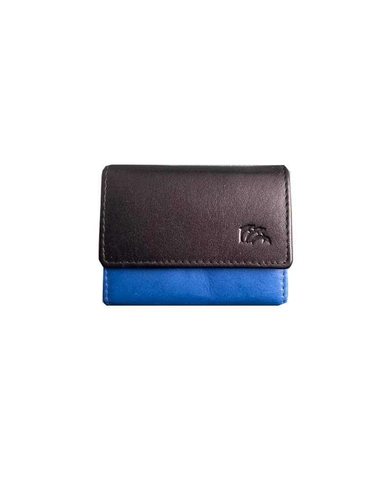peňaženka kožená dámska čierno/modrá 418